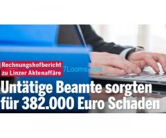untätige Landesbamte in Linz für einen Schaden von 382.000,- Euro gesorgt haben!