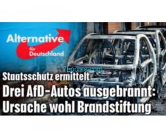 Wir suchen die brutalen Brandstifter vom 18.04.2019, welche in Essen 3 Autos der AfD abbrannten!