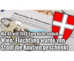 Die Gemeinde Wien MagistratsAbteilung 40 schenkt 1000,- Euro Kaution an Flüchtlinge!