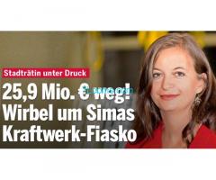 In Wien wurden 25,9 Mio Euro in einem nie gebauten Kraftwerk versumpft, Dank Stadträtin Uli Sima!