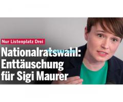 Nationalratswahl Enttäuschung für Sigi Maurer die UltraLinke! Nur Listenplatz Drei!