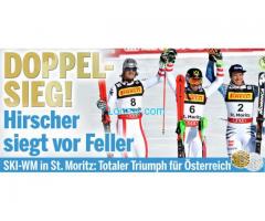 Danke Marcel Hirscher! Weltmeister Slalom St. Moritz 2017; Danke Manuell Feller! VizeWeltmeister!