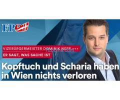 Vizebürgermeister Dominik Nepp FPÖ Wien ; Kopftuch und Scharia haben in Wien nichts verloren!