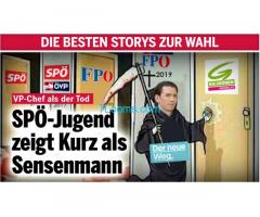 SPÖ-Jugend zeigt VP Chef Kurz als der Sensenmann!