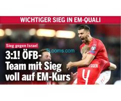 Österreich ÖFB-Team gewinnt gegen Israel 3:1 in Wien und ist vomm auf EM-Kurs!