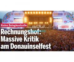 Der Rechnungshof kritisiert die Stadt Wien massiv; Auch massive Kritik am Donauinselfest!