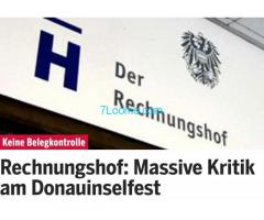 Der Rechnungshof kritisiert die Stadt Wien massiv; Auch massive Kritik am Donauinselfest!