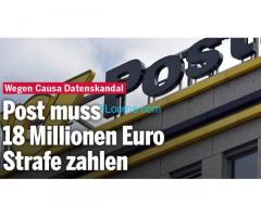 Wegen Datenskandal muss die österreichsiche Post 18 Millionen Euro Strafe bezahlen!