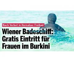 Warum hier so einen Unfug treiben im Badeschiff in Wien, ich will auch Gratis Baden!