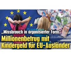 Missbrauch in organisierter Form; Millionenbetrug mit Kindergeld für EU-Ausländer;