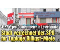Das ist Wien, die Stadt verrechnet der SPÖ billigst Mieten im 1. ten Bezirk für 4,27 Euro pro m2 !