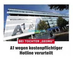 Die A1 Telekom Austria wegen kostenpflichtiger Helpline der Marke „Georg“ verurteilt worden.