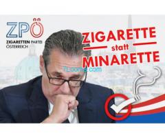 ZPÖ Zigaretten Partei Österreichs; Zigarette statt Minarette!