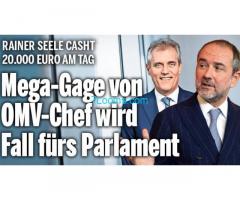 Dr. Rainer Selle verdient 20.000,- Euro am Tag; Mega-Gage von OMV-Staatsbetrieb...
