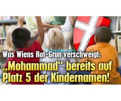 Was Wien Rot Grün verschweigt: Mohammad. bereits auf Platz 5 der Kindernamen!
