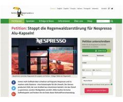 Petition: Stoppt die Regen­wald­zer­störung für Nespresso Alu-Kapseln!