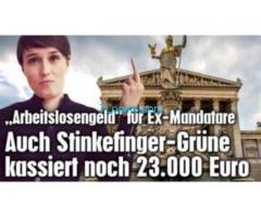 23000,- Euro Arbeitslosengeld für Ex-Mandatare und Stinkefinger-Grüne Sigried Maurer;