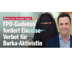 FPÖ fordert EinreiseVerbot für BurkaAktivistion Jetzt!