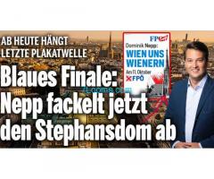 Blaues Finale: FPÖ, Dominik Nepp fackelt jetzt den Stephansdom in Wien ab!