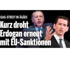Gasstreit in Ägais; Kurz droht Erdogan erneut mit EU-Sanktionen!
