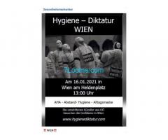 Gesundheitsmechaniker ! Hygiene Diktatur in WIEN; AM 16.01.21  13:00 Heldenplatz ;
