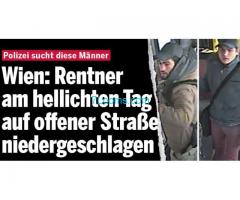 Wir suchen die 2 brutalen Räuber vom 21. März 2018; Rentner auf Strasse brutal niedergeschlagen;