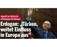 Irrer Erdogan fordert Türken auf, den Einfluss in Europa auszuweiten!
