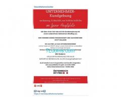 Gesundheitsmechaniker; Unternehmerkundgebung Linz; Samstag 15.05.21 14:00 - 16:00 Hauptplatz!