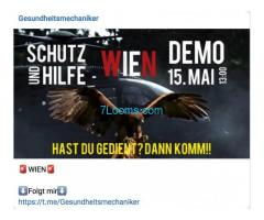 Gesundheitsmechaniker; Wien Schutz und Hilfe WIEN Demo 15.05.21 13:00 !