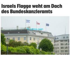 Noch Bundeskanzler Sebastian Kurz untersützt das kriegstreibende Regime Israel mit Flagge!