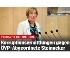 Verdacht der Untreue, Korruptionsermittlungen gegen ÖVP Abgeordnete Michaela Steinacker !
