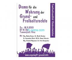 Gesundheitsmechaniker; Graz Grund und Freiheitsrechte Demo 18.09.21 14:00 Tummelplatz Graz !