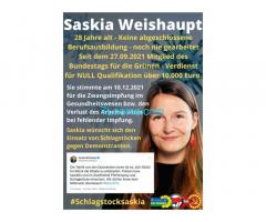 Saskia Weishaupt 28 Jahre Alt, Keine abgeschlossene Berufsausbildung! Noch nie gearbeitet!