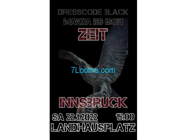 MANDA ES ISCH ZEIT INNSBRUCK 22.01.2022 15:00 Landhausplatz Dresscode BLACK !