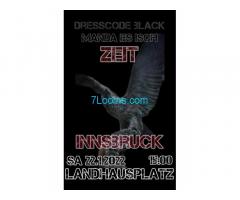 MANDA ES ISCH ZEIT INNSBRUCK 22.01.2022 15:00 Landhausplatz Dresscode BLACK !