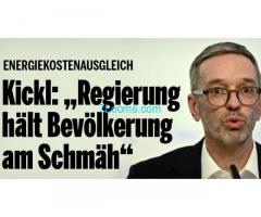 Energiekostenausgleich; Herbert Kickl: Regieurng hält die österreichsiche Bevölkerung am Schmäh !