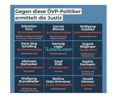 Gegen die ÖVP-Politiker ermittelt akutell die Justiz in Österreich !!
