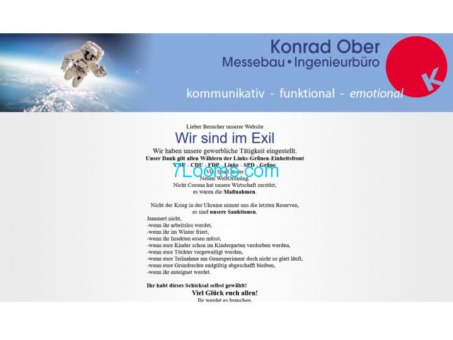 Konrad Ober IngenieurBüro für Messebau ist im Exil !
