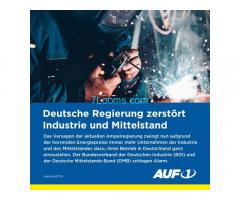 Deutsche Regierung zerstört Industrie und MIttelstand !