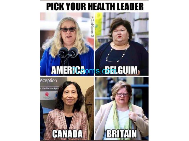 Wähle deinen Gesundheitsminister für USA, Canada, United Kingdoom; Belgien !