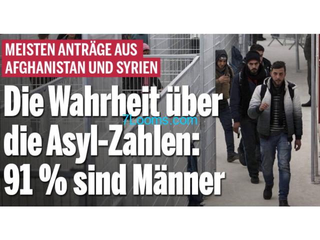 Die Warheit über die Asyl-Zahlen: 91 % der Invasoren sind Männer !