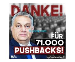 Danke Ungarn; Danke Orban für 71.000 Pushbacks !