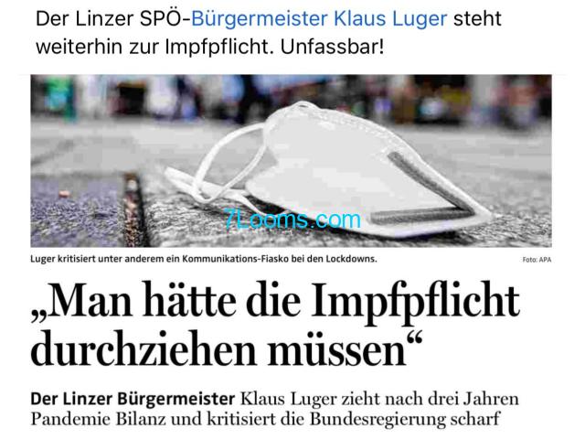 Der noch Linzer Bürgermeister Klaus Luger ( SPÖ ) steht immer noch zum Genversuch am Menschen !