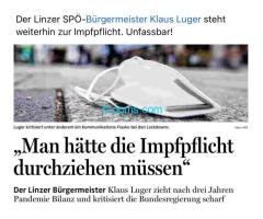 Der noch Linzer Bürgermeister Klaus Luger ( SPÖ ) steht immer noch zum Genversuch am Menschen !