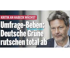 Kritk an noch Minister Habeck wächst! Umfrage Beben Deutsche Grüne Stalinisten rutschen total ab !