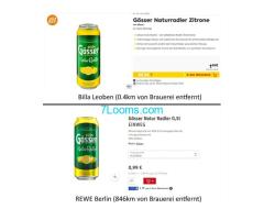 Gösser Naturradler Zitrone in Leoben 0,4 km zur Brauerei 1,49,- Berlin 846 km 0,99 Euro !