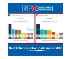Herzlichen Glückwunsch an die AfD ! FPÖ die soziale Heimatpartei !