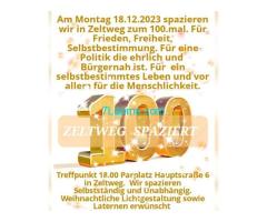 Am Montag den 18. Dez. 2023 18:00 Zeltweg Parkplatz Hauptstrasse 6 ZELTWEG SPAZIERT !