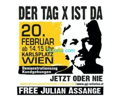 FREE JULIAN ASSANGE DEMO 20. Feb. 2024 14:15 Karlsplatz Wien !