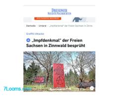 Antifa-kommunistische Terroristen schänden privat finanziertes Impfopfer-Denkmal in Sachsen